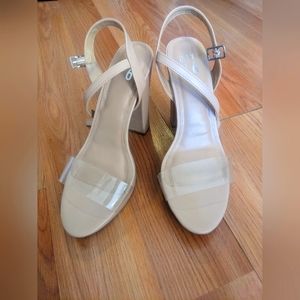 Mix No 6 Sz 8 Heels Beige Nude Platform EUC
